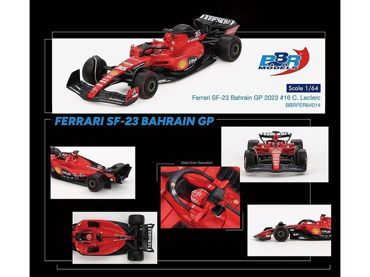 Ferrari SF-23 #16 Charles Leclerc Formula One F1 "Bahrain GP" (2023) 1/64 Diecast Model Car by BBR