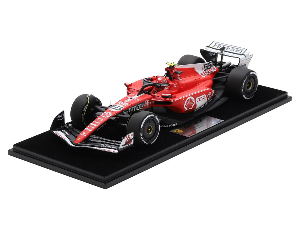 Ferrari SF-23 #55 Carlos Sainz Formula One F1 "Las Vegas GP" (2023) with Acrylic Display Case 1/18 Model Car by LookSmart