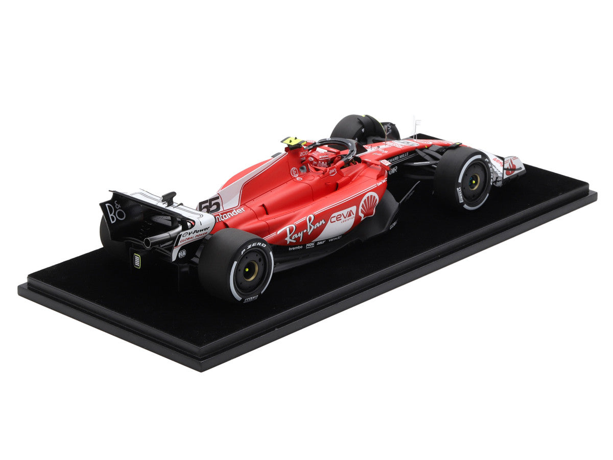 Ferrari SF-23 #55 Carlos Sainz Formula One F1 "Las Vegas GP" (2023) with Acrylic Display Case 1/18 Model Car by LookSmart