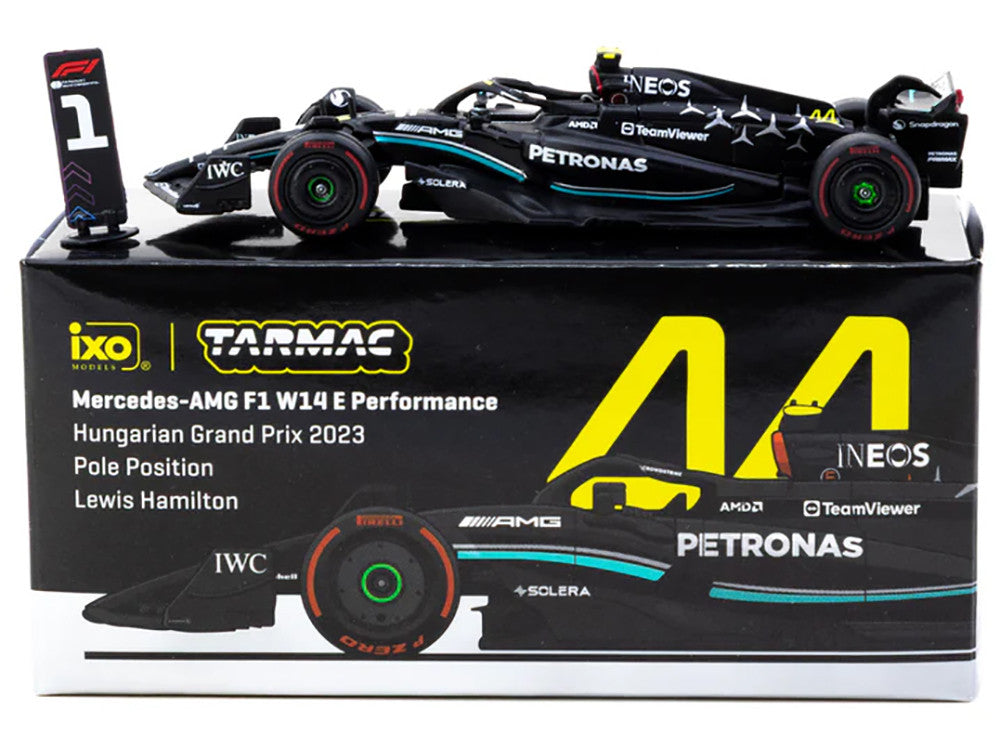 Mercedes-AMG F1 W14 E Performance #44 Lewis Hamilton Pole Position Formula One F1 "Hungarian GP" (2023) "Global64" Series 1/64 Diecast Model Car by Tarmac Works